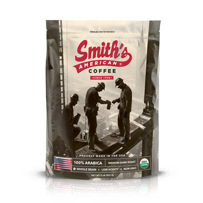 Smith’s American Organic Medium Roast Coffee – 2LB Bag
